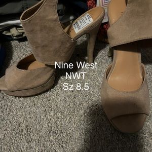 Sz 8.5 taupe heels by Nine West